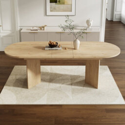 Btm Extendable Dining Table 160 200X90Cm, Seats 6 8, Rounded Corners, Thick Top, Oak - thumbnail 2