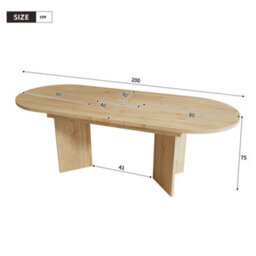 Btm Extendable Dining Table 160 200X90Cm, Seats 6 8, Rounded Corners, Thick Top, Oak - thumbnail 4