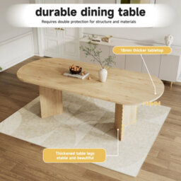 Btm Extendable Dining Table 160 200X90Cm, Seats 6 8, Rounded Corners, Thick Top, Oak - thumbnail 6