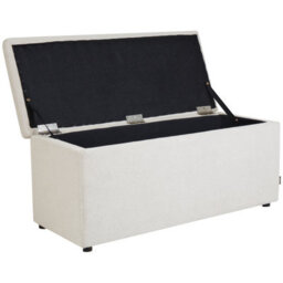 Wyld And Coco Noble Home Ottoman Off-White Footstool With Full-Length Storage, 100 X 42 X 40 Cm - thumbnail 4