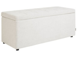 Wyld And Coco Noble Home Ottoman Off-White Footstool With Full-Length Storage, 100 X 42 X 40 Cm - thumbnail 3