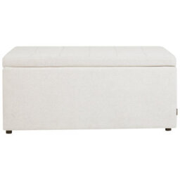 Wyld And Coco Noble Home Ottoman Off-White Footstool With Full-Length Storage, 100 X 42 X 40 Cm - thumbnail 1