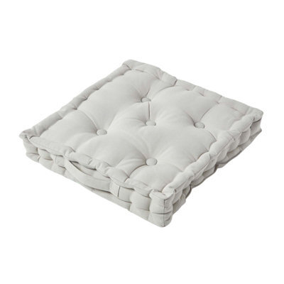 Homescapes Cotton Grey Floor Cushion, 40 X 40 Cm - image 1