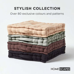 Homescapes Cotton Grey Floor Cushion, 40 X 40 Cm - thumbnail 6