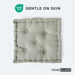 Homescapes Cotton Grey Floor Cushion, 40 X 40 Cm - thumbnail 3