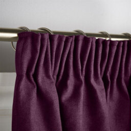Luxury Living Velvet Chenille Thermal Fleece Lined Pencil Pleat Top Door Curtain 137Cm X 213Cm Aubergine - thumbnail 8