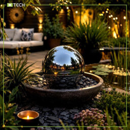 KK-GARDEN Set Of 4 Silver Stainless Steel Mirror Polished Gazing Balls For Home & Garden Decoration - thumbnail 7