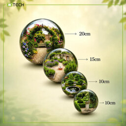 KK-GARDEN Set Of 4 Silver Stainless Steel Mirror Polished Gazing Balls For Home & Garden Decoration - thumbnail 6