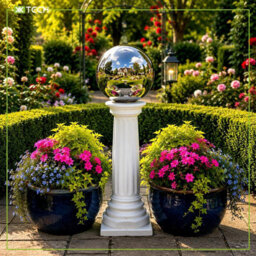 KK-GARDEN Set Of 4 Silver Stainless Steel Mirror Polished Gazing Balls For Home & Garden Decoration - thumbnail 5