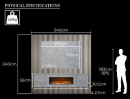 Acantha Orion Xo Electric Floating Media Wall Suite In Concrete Effect With Tv Board & Grey Oak Wall Panels - thumbnail 5