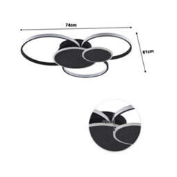 Darphe Classic 5 Circles Led Ceiling Light, Black Starry Sky Finish Living Room And Dining Room Ceiling Light - thumbnail 6