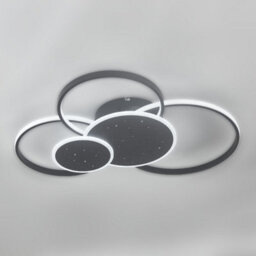 Darphe Classic 5 Circles Led Ceiling Light, Black Starry Sky Finish Living Room And Dining Room Ceiling Light - thumbnail 4