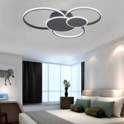 Darphe Classic 5 Circles Led Ceiling Light, Black Starry Sky Finish Living Room And Dining Room Ceiling Light - thumbnail 2