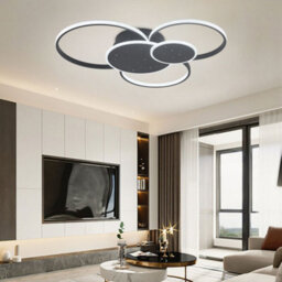 Darphe Classic 5 Circles Led Ceiling Light, Black Starry Sky Finish Living Room And Dining Room Ceiling Light - thumbnail 1