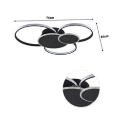 Darphe Classic 5 Circles Led Ceiling Light, Black Starry Sky Finish Living Room And Dining Room Ceiling Light - thumbnail 8