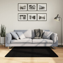 Walplus Rug Huarte Short Pile Soft And Washable Black 120X120 Cm - thumbnail 1