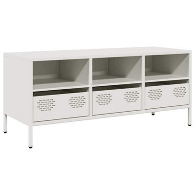 Berkfield Industrial Tv Cabinet White 101.5X39X43.5 Cm Cold-Rolled Steel - image 1