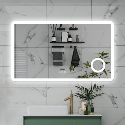 Probaty Bathrooms Led Mirror 3-Color Backlit With Bluetooth,clock And Magnifier,memory Function,anti-Fog Wall Mounted,120X70Cm - image 1