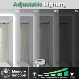 Probaty Bathrooms Led Mirror 3-Color Backlit With Bluetooth,clock And Magnifier,memory Function,anti-Fog Wall Mounted,120X70Cm - thumbnail 4