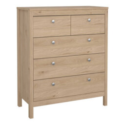 Wyld Haus Gossmere Hickory Oak Effect 5-Drawer Tall Chest Matt Finish Natural - thumbnail 2