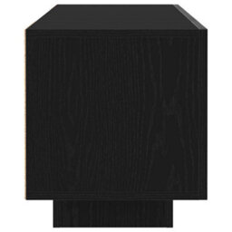 Berkfield Modern Tv Stand With Led Lights - Black Oak, 160X35X40 Cm, Made From Engineered Wood - thumbnail 9