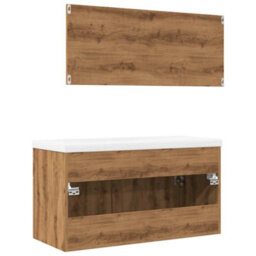 Berkfield 3 Piece Bathroom Furniture Set Artisan Oak Engineered Wood - thumbnail 9