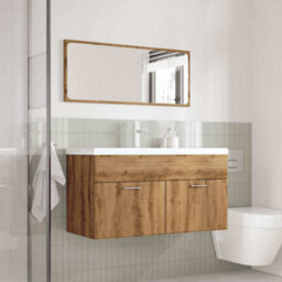 Berkfield 3 Piece Bathroom Furniture Set Artisan Oak Engineered Wood - thumbnail 3