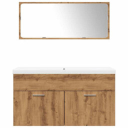 Berkfield 3 Piece Bathroom Furniture Set Artisan Oak Engineered Wood - thumbnail 4