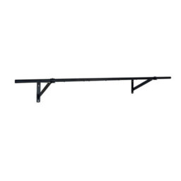 Oypla 5Ft Wall Mounted Garment Clothes Rail Super Heavy Duty All Metal Black - thumbnail 2