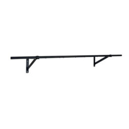 Oypla 5Ft Wall Mounted Garment Clothes Rail Super Heavy Duty All Metal Black