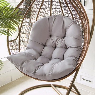 Living And Home Light Grey Seat Pad Cushion For Garden Egg Chair Hanging Basket Chair Hammock (Without Chair) 80 X 108 Cm - image 1