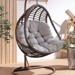 Living And Home Light Grey Seat Pad Cushion For Garden Egg Chair Hanging Basket Chair Hammock (Without Chair) 80 X 108 Cm - thumbnail 4
