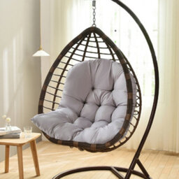 Living And Home Light Grey Seat Pad Cushion For Garden Egg Chair Hanging Basket Chair Hammock (Without Chair) 80 X 108 Cm - thumbnail 3