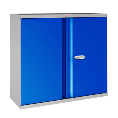 Phoenix Safe Company Phoenix Scl Series Scl0891Gbe 2 Door 1 Shelf Steel Storage Cupboard Grey Body & Blue Doors With Electronic Lock - image 1