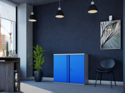 Phoenix Safe Company Phoenix Scl Series Scl0891Gbe 2 Door 1 Shelf Steel Storage Cupboard Grey Body & Blue Doors With Electronic Lock - thumbnail 3