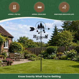 Garden Market Place Weathervane - Trees Steel Weathervane With Ground Spike And Wall Fixing. - thumbnail 6