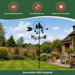 Garden Market Place Weathervane - Trees Steel Weathervane With Ground Spike And Wall Fixing. - thumbnail 3