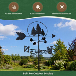 Garden Market Place Weathervane - Trees Steel Weathervane With Ground Spike And Wall Fixing. - thumbnail 5