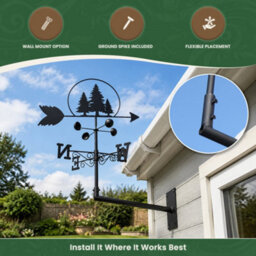 Garden Market Place Weathervane - Trees Steel Weathervane With Ground Spike And Wall Fixing. - thumbnail 4