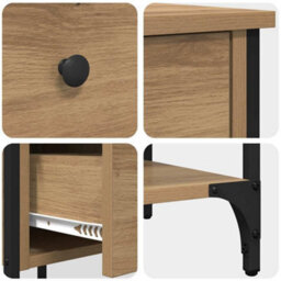 Berkfield Bedside Cabinet Artisan Oak 34X36X70 Cm Engineered Wood - thumbnail 9