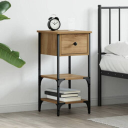 Berkfield Bedside Cabinet Artisan Oak 34X36X70 Cm Engineered Wood - thumbnail 1