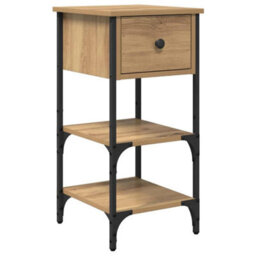 Berkfield Bedside Cabinet Artisan Oak 34X36X70 Cm Engineered Wood - thumbnail 2