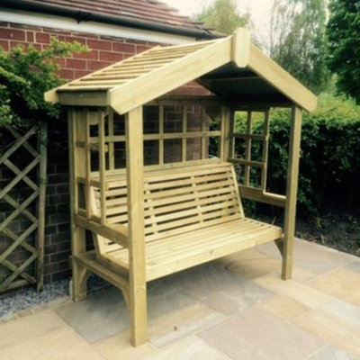 Churnet Valley Garden Furniture Ltd Churnet Valley Cottage Arbour Trellis Sits 3 - image 1