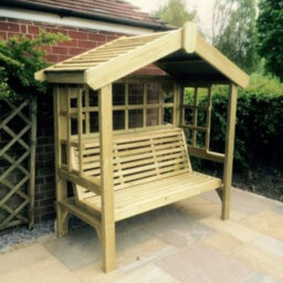 Churnet Valley Garden Furniture Ltd Churnet Valley Cottage Arbour Trellis Sits 3 - thumbnail 2