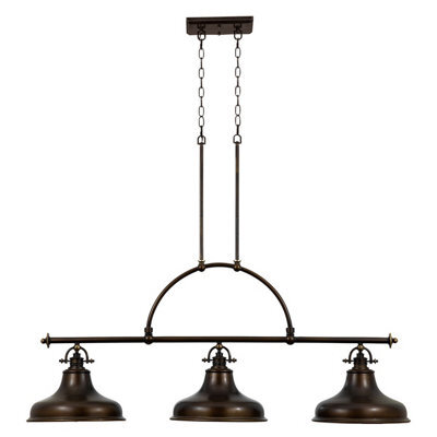 Elstead Emery 3 Light Pendant Bar Chandelier Light Palladian Bronze, E27 - image 1