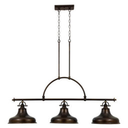 Luminosa Lighting Elstead Emery 3 Light Pendant Bar Chandelier Light Palladian Bronze, E27