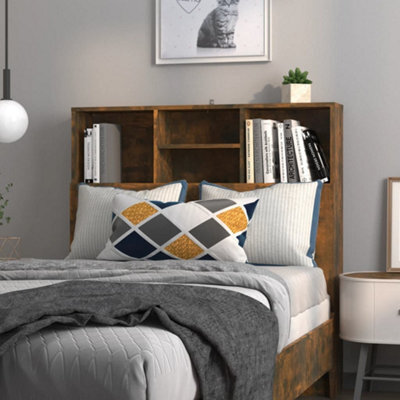 Berkfield Headboard Cabinet Smoked Oak 100X19X103.5 Cm - image 1