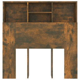 Berkfield Headboard Cabinet Smoked Oak 100X19X103.5 Cm - thumbnail 4