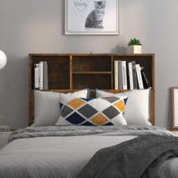 Berkfield Headboard Cabinet Smoked Oak 100X19X103.5 Cm - thumbnail 3