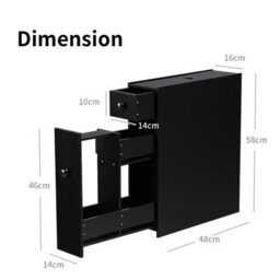 Costway Bathroom Slim Floor Cabinet Narrow Wooden Toilet Floor Cabinet W/ Drawers - thumbnail 2